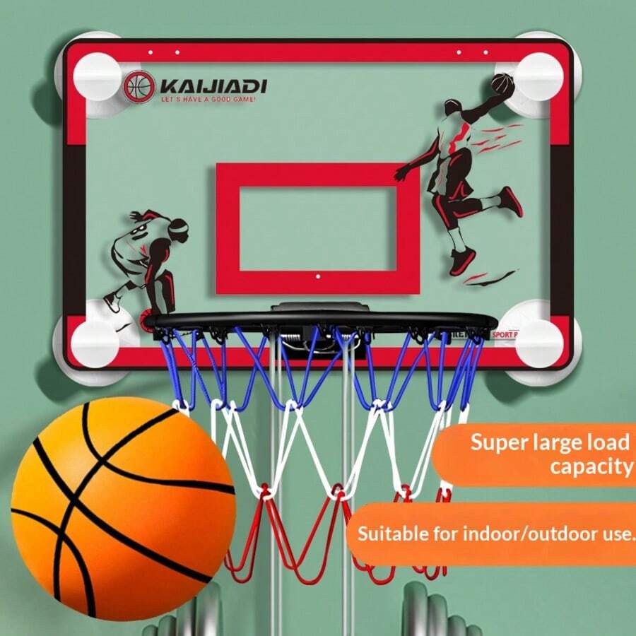 Large/Small Size Basketball Hoop Set, Includes 1 Basketball, Adhesive Hook, Indoor No-Drill Basketball Hoop, Stress Relief Game, Gift For Children & Adults, Suitable For Teens And Adults, Mini Basketball Goal With 1 Ball, Suitable For Children 3+ Outdoor Sports Toy - Multicolor - View 1