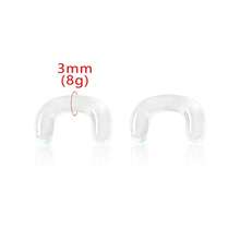 2 chiếc khuyên mũi hình móng ngựa chữ U bằng thủy tinh Pyrex cỡ 8G-16G, dụng cụ nong lỗ mũi, khuyên vách ngăn mũi, khuyên giữ lỗ xỏ, trang sức cơ thể trong suốt, vô hình, unisex. - 2103 - Xem 18
