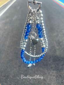 1 قطعة سلسلة مفاتيح مزينة بالخرز عصرية، مع قفل مفتاح، قفل حقيبة السفر، قفل مفتاح صغير متعدد الألوان، قفل معدني من Febwind، قفل حقيبة السفر، قفل مفتاح مطلي بالبلاستيك، مناسب للحقائب والحقائب الظهرية والصناديق وحقائب الكمبيوتر المحمول، كما يناسب حقائب الكتف وحقائب الشاطئ وحقائب الأصداف وحقائب السفر - متعدد الألوان - مشاهدة 5