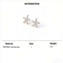 925 Sterling Silver Minimalist Elegant Star Stud Earrings With Sparkling Zirconia Stone, Quality Jewelry For Women, Thoughtful Gift For Loved Ones