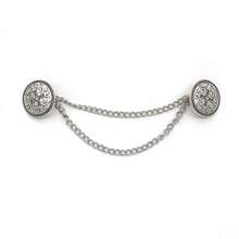 1件复古花朵链条开衫夹女士复古流苏扣斗篷衬衫领女式胸针别针饰品情人节、妈妈、母亲节礼物 - 復古銀色 - 查看 15