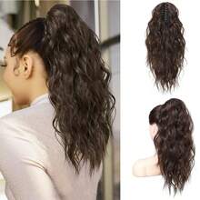 1pc 16-Inch Claw Clip-In Ponytail Extension, Wavy Curly Claw Clip Ponytail Extension, Natural Looking Synthetic Ponytail Hair Piece, For Women - Multicolor - View 16