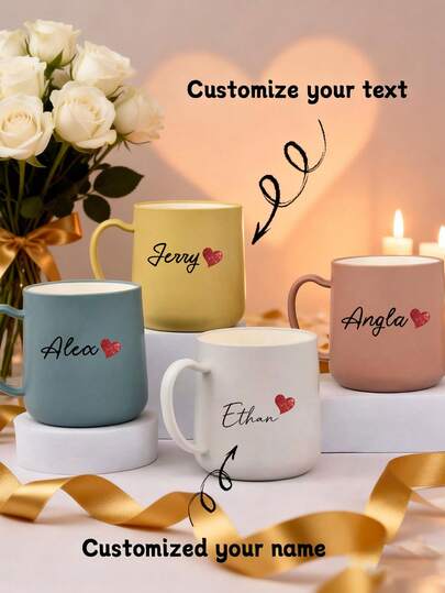 Custom Coffee Mugs, Can Be Customized With Your Photo/Name, Personalized Cups, Plastic Mug,Romantic Drinkware, Suitable For Women And Men, Ideal Gifts For Family And Friends, Halloween, Christmas Gifts, Anniversary Gifts, Souvenirs, Suitable For Companies, Individuals, Offices, Autumn And Winter Gifts, New Year Gifts, Valentine's Day Gifts