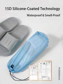 1个轻便尼龙防水防尘抽绳拖鞋收纳袋,便携式旅行行李整理袋,可重复使用和水洗,适合运动、居家和旅行,男女通用,旅行鞋袋,抽绳鞋套,旅行必备,邮轮必备,度假必备 - 彩色 - 查看 3