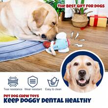 毛绒发声小狗玩偶，柔软毛绒宠物玩偶，卡通动物造型小狗玩偶，经久耐用，耐啃咬，可供自娱自乐，有助于缓解无聊 - 彩色 - 查看 1