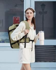 LOVEVOOK Travel Backpack For Women & Men With Waist Strap,40L 50L Carry On Backpack Luggage Travel Essentials Flight Approved, Personal Ltem Travel Bag Weekender Daypack With 3 Packing Cubes - 豆綠色 - 查看 8
