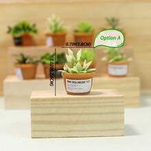 4 PIEZAS Plantas en miniatura artificiales de estilo bonsái Cayway para decoración de casa de muñecas, macetas pequeñas con suculentas falsas para jardín y decoración de casa de muñecas - Multicolor - Ver 11