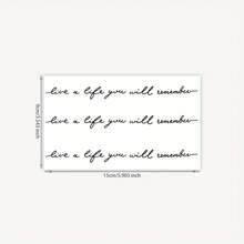 高品质草本临时纹身贴纸 - 时尚艺术字体，留下难忘的人生印记。多种短语可选，男女通用。防水防汗，可持续7-14天。 - 黑色 - 查看 4