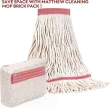 Matthew Cleaning Heavy Duty Mop Head Commercial Replacement For General And Floor Cleaning , Wet Industrial Blue Cotton Looped End String Head Refill (Pack Of 3) Green - ColorA - 查看 6