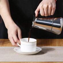 2/4/6/9/12 Cup Capacity Stainless Steel Coffee Pot, 100-470ml Volume, Moka Pot/Espresso Maker, Suitable For Home Kitchen And Camping - Silver - View 7