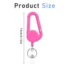 可伸缩钥匙链，重型多功能登山扣证件套，可伸缩钥匙链夹证件套，升级版带登山扣腰带夹和钥匙环，男女通用 - 彩色 - 查看 3