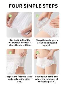 10/20pcs, Adjustable Protective Underwear, Hook And Loop Design, Absorbent Underwear, Period Panties, Reusable, Protective Underwear, Super Absorbent, Disposable Underwear, Fresh And Comfortable, 3D Protective Grip, Sanitary Napkin, Leak-Proof, Breathable, Highly Absorbent, Odor Eliminating, Sleep Well All Night, Leak-Proof Menstrual Underwear, Absorbent Underwear, Suitable For Business Trips, Menstruation, Postpartum, Post-Op, And Travel - White (adjustable) - View 8