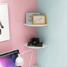18厘米/24厘米，2件/3件/4件装转角壁挂式置物架，木质悬浮式转角置物架，转角壁挂式置物架，壁挂式收纳展示架，适用于放置电视配件、显示器、音箱、机顶盒、游戏机、卧室书架 - 彩色 - 查看 7