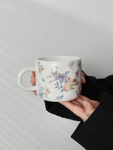 法式乡村风格动物马克杯，可爱兔子图案，咖啡杯，茶杯，多用途，送给女朋友、情侣、母亲节的礼物 - 彩色 - 查看 10