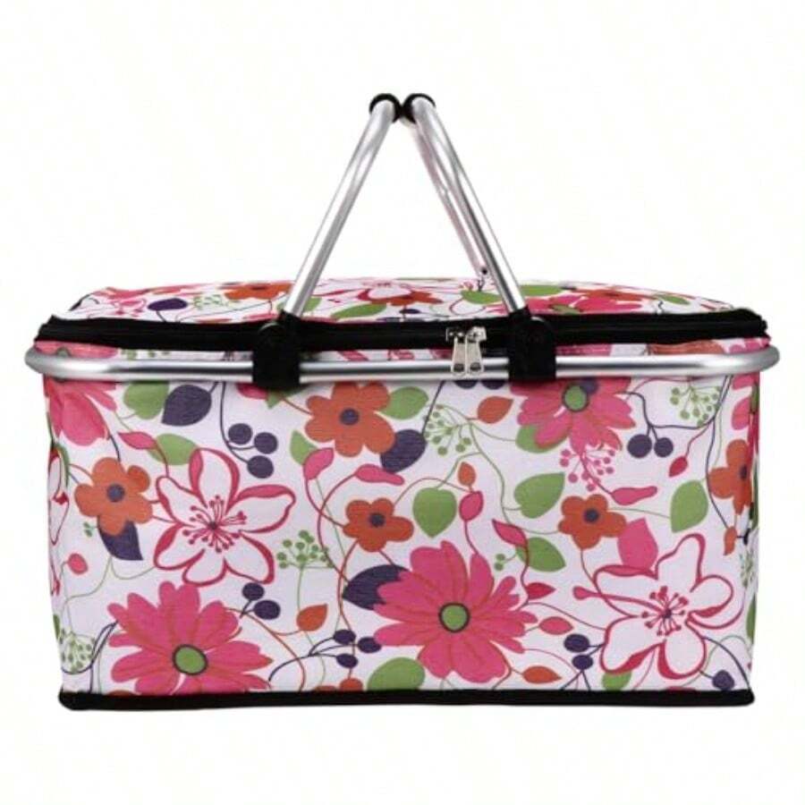 Bolsa De Almuerzo Aislada Plegable con Gran Capacidad 30L Canasta para Picnic PortáTil con Asas Y Material Oxford Impermeable - Coloresvariados - Ver 1