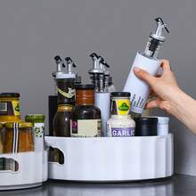 Turnable Rotating Storage Tray Seasoning Bottle Storage Organizer Kitchen AU - White - View 5