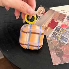 复古透明拼接格子耳机保护套，带挂环，兼容 Pro 2、可爱 Apple 4、简约 3 新半代，女士耳机保护套 - 彩色 - 查看 10