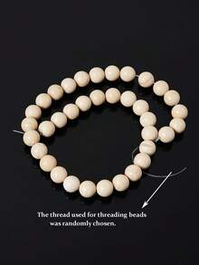 Natural White Fossil Jasper Smooth Round Beads, Creamy Color Beads, Suitable For Jewelry Making, DIY Bracelet Necklace Accessories And Gifts, Size: 4mm, 6mm, 8mm, 10mm, 12mm - Beige - View 8