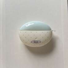 适用于华为Freebuds 2/3/4i、Galaxy Buds 2/Pro蓝牙耳机的简约拼接蓝色波点软壳保护套 - 淺藍色 - 查看 4