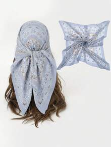 1pc 110*110cm Women's Paisley Pattern Printed Scarf, Elegant Headband And Neckerchief, Ideal Accessory For All Your Outfits