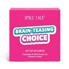 SMILE TALK 1PC Fun Multiple-Choice Card Game – Tabletop Party Game With Joyful Conversation Cards, Essential Icebreaker For Gatherings, Perfect Gift For Valentine's/Halloween/Christmas, Ideal For Friends/Family Parties & Daily Entertainment - Pink - View 4