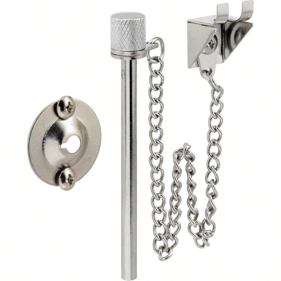 Defender Security U 9858 Sliding Patio Door Lock Pin 2-5 8-Inch Chrome Finish - como en la foto - Ver 1