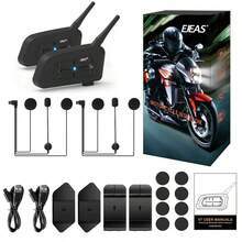 EJEAS V7 Motorcycle Helmet Bluetooth Intercom, Upgraded Dual Rider 1200m Helmet Bluetooth Headset Wireless Communication System, With Noise Cancellation/Auto Answer/Waterproof/Quick Pairing (1pc/2pcs) - V7 (1200m Intercom) - View 10