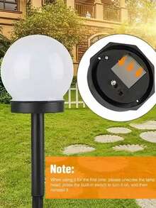 3/2pcs Durable Solar Powered Globe Floor Lamp, Solar Outdoor Decorative Light, High Energy Conversion, Suitable For Garden/Patio Nighttime Lighting And Landscape Decoration. It Can Be Used As An Auxiliary Light For Nighttime Lighting As Well As An Accent Decoration In Landscape Arrangement. Durable And Stylish.