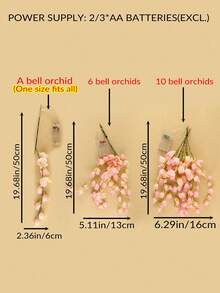 1个 1/6/10 铃兰花形发光装饰灯串花瓶装饰灯串氛围灯浪漫礼物 - 黃光 - 查看 7