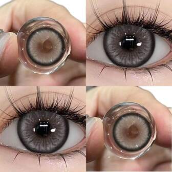 1 par grå topp mjuka färgade kontaktlinser 1 år engångs 2 stycken högkvalitativa kontaktlinser