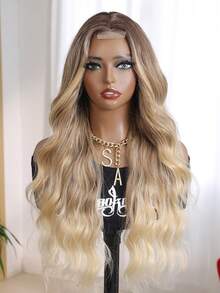 Multi Color Wavy Curly Long Hair - Long Heat-Resistant Synthetic Wig, Suitable For Women, 4X2 U-Part Lace Wig 24 Inch Split Wig - Party Costume, Daily Wear, Colorful Wig, Music Festival Halloween Costume Wig - Multicolor - View 3