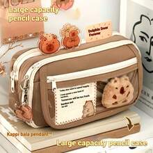 Three-Color Capybara Stationery Box Set - Including Capybara Stickers, Etc. The Beautiful Stationery Bag Has A Large Capacity And Super Capacity, And Is Painted With Cute Capybara Patterns. It Is Deeply Loved By Shoppers And Worth Buying - Send Same Doll + 5 Random Guinea Stickers - View 7