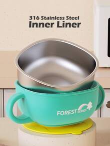 1 Set Kids Feeding Set Gift Box, Baby Food Bowl, Infant Training Sippy Cup, Fork & Spoon Utensils, Perfect Gift For Babies & Toddlers - Multicolor - View 9