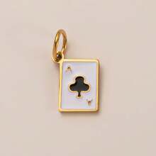 1件可爱时尚的锆石彩虹、黑桃、梅花、天使、蝴蝶、小熊造型18K镀金DIY吊坠，防水防褪色，DIY珠宝配件，项链、手链、耳环、钥匙扣、包包、女士珠宝、钱包挂饰，不锈钢吊坠，礼品 - 彩色 - 查看 16