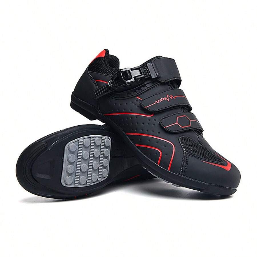 Spring Summer Mountain Bike Lockable Cycling Shoes Men Women Road Bike Lock Shoes Hard Sole Spinning Shoes Bicycle Wide Sole Shoes Sneakers For Men Elegant Shoes For Women - 568橡膠黑紅 - 查看 1