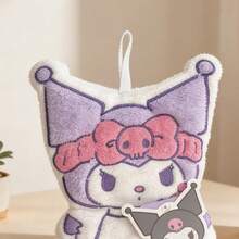 Miniso Sanrio Kuromi Cute Hanging Hand Towel: Skin-Friendly Polyester Fabric, Hangable Design, Home Bathroom & Kitchen Cleaning Hand Towel(1 PC)