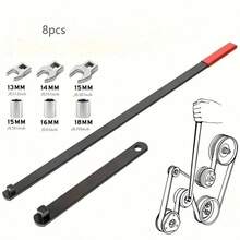 Automotive Belt Tool Set - Pulley Removal Wrench Kit, Car Belt Install Extractor | Engine Repair Socket Kit, Heavy Duty Serpentine Wrench Tool, With 3/8 Inch Square Drive And 13 14 15 16 18mm Crowfoot Wrenches, For Trucks, Sedans, Workshop Garage Mechanics - A - View 7