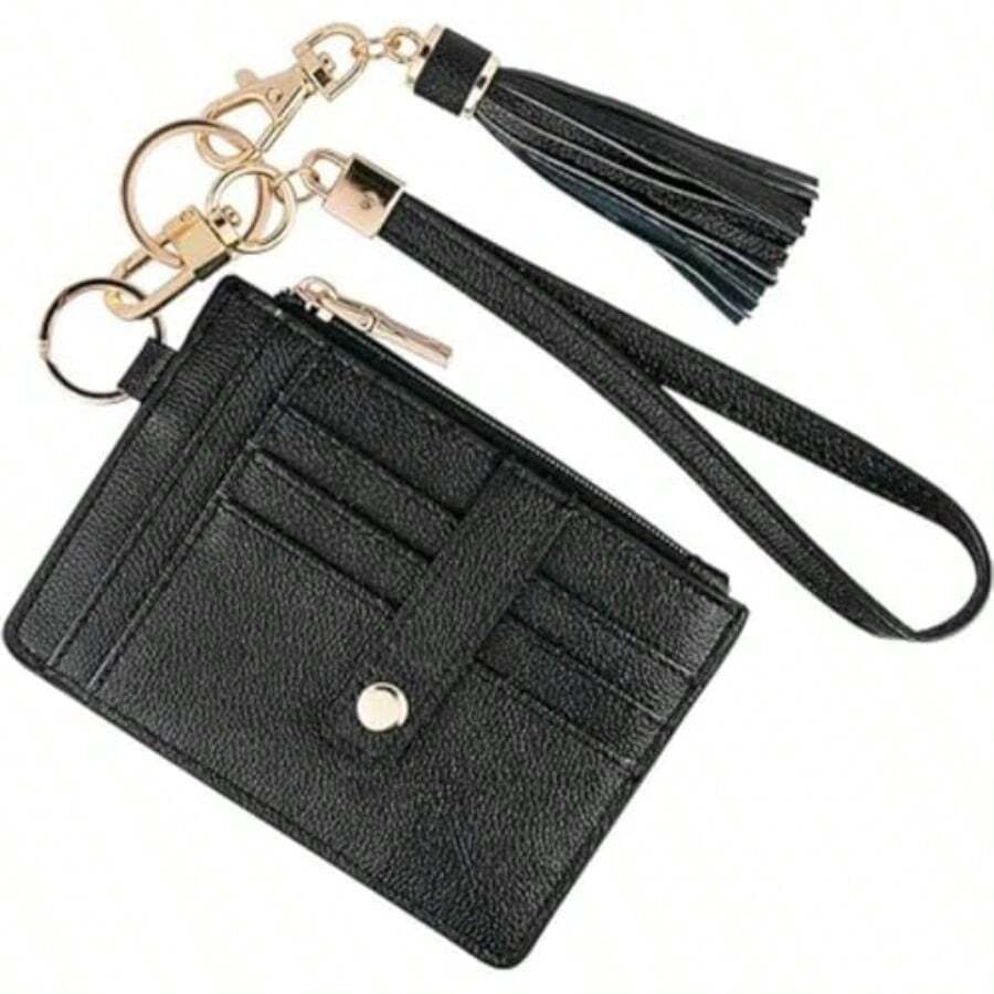 Lumbor37 Tarjetero Pequeño para Monedas Tarjeteros de Moda para Mujer Cartera para Mujer de Piel con Bloqueo RFID Negro - como en la foto - Ver 1