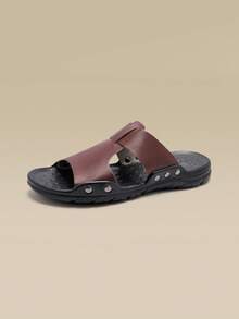 男士轻便软底防滑耐磨舒适平底凉鞋，夏季百搭沙滩拖鞋