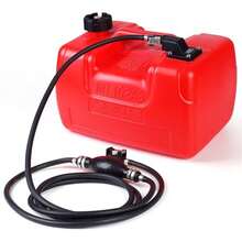 Tanque marino rojo de 12 L: tanque de transferencia marino premium para motores fueraborda, contenedor de almacenamiento portátil con medidor y manguera integrados. - Rojo - Ver 7