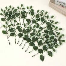 20 piezas de trébol de 4 hojas artificial/hojas de Navidad, adecuado para decoración del hogar, restaurante, sala de estar - Verde - Ver 8