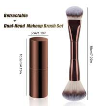2pcs/Set Large Powder Brush + Dual-Ended Contour Brush, Blush Brush, Foundation Brush, Face Makeup Brushes, Multi-Functional Makeup Brushes, Translucent Powder Brush, Setting Brush,Giveaways - Multicolor - View 3