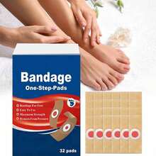 32片装足部绷带，适用于脚部和脚趾，男女通用，防磨损贴片 - 彩色 - 查看 1