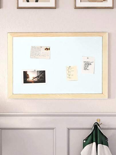 Magnetisk whiteboardtavla med vintage träram, inramad korktavla, ekram, dekorativ väggmonterad anslagstavla, perfekt för kontor och heminredning, kan användas som anslagstavla för familjen eller skolan, oumbärlig för skolstartssäsongen