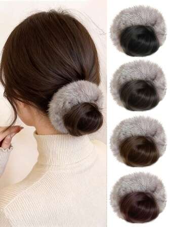 Syntetiskt hårknut hårstycke, avtagbara håraccessoarer, kloklämma knut hårspänne, syntetiska falska knutar hårförlängningar, knutar hårstycken för kvinnor dagligen håraccessoarer för kvinnor