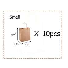 10/20个牛皮纸礼品袋，带提手，可包装成纪念品，适用于生日、婚礼、日常聚会、母亲节/毕业季等场合。牛皮纸礼品袋（棕色），可用作婚礼礼物、糖果袋、烘焙包装袋、烘焙手提袋。 - 彩色 - 查看 16