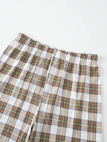 4 piezas Conjunto de pijama ligero para hombres, top de manga corta y pantalones largos - Multicolor - Ver 8