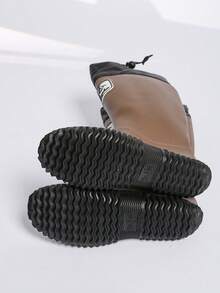 Women's Knee-High Rain Boots, Elastic Band, Waterproof, Anti-Slip, Thick Sole, Fashion - Brown - View 5