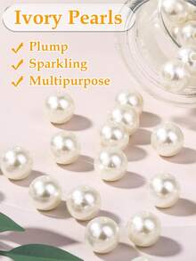 用于工艺品的珍珠珠子，象牙色仿珍珠，带孔小号缝制珍珠珠子，用于珠宝制作、手链、项链、发饰、工艺品、装饰和花瓶填充。 - 白色 - 查看 8