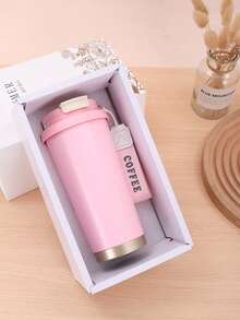 Customized Text LOGO 316 Stainless Steel Inner Coffee Mug Gift , Light Luxury High-End Feeling Girl High Value Double Water Cup, High Value Portable Coffee Mug With Handle Can Be Laser Engraved Logo Car Water Cup, Couple Water Cup.